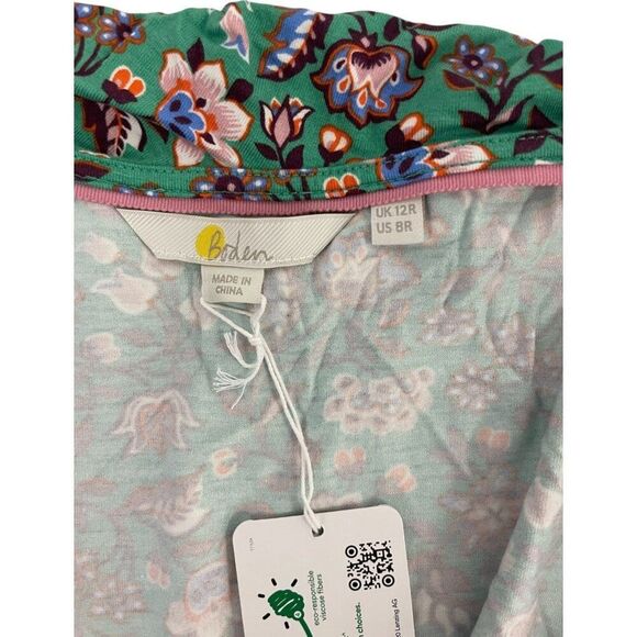 Boden Womens Dress UK 12R US 8  Green Floral Saskia Jersey Maxi Wrap D0174 NWT - Picture 5 of 13